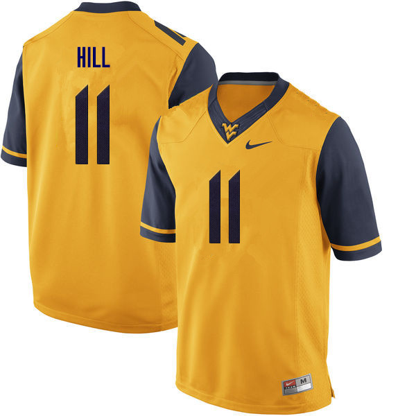 Men #11 Chase Hill West Virginia Mountaineers College Football Jerseys Sale-Yellow - Click Image to Close